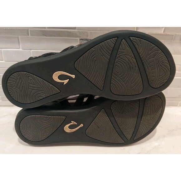 Women's OluKai Awe 'Awe Full Grain Leather Straps Hawaiian Sandals Size 8 - Picture 12 of 14